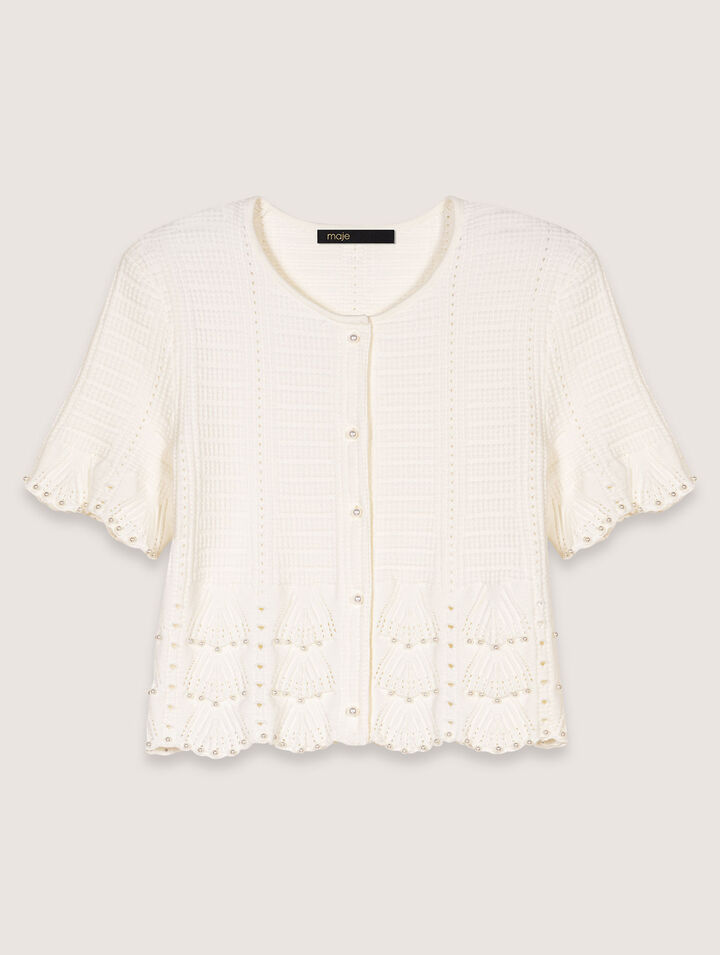 Cardigan aus Pointelle-Strick
