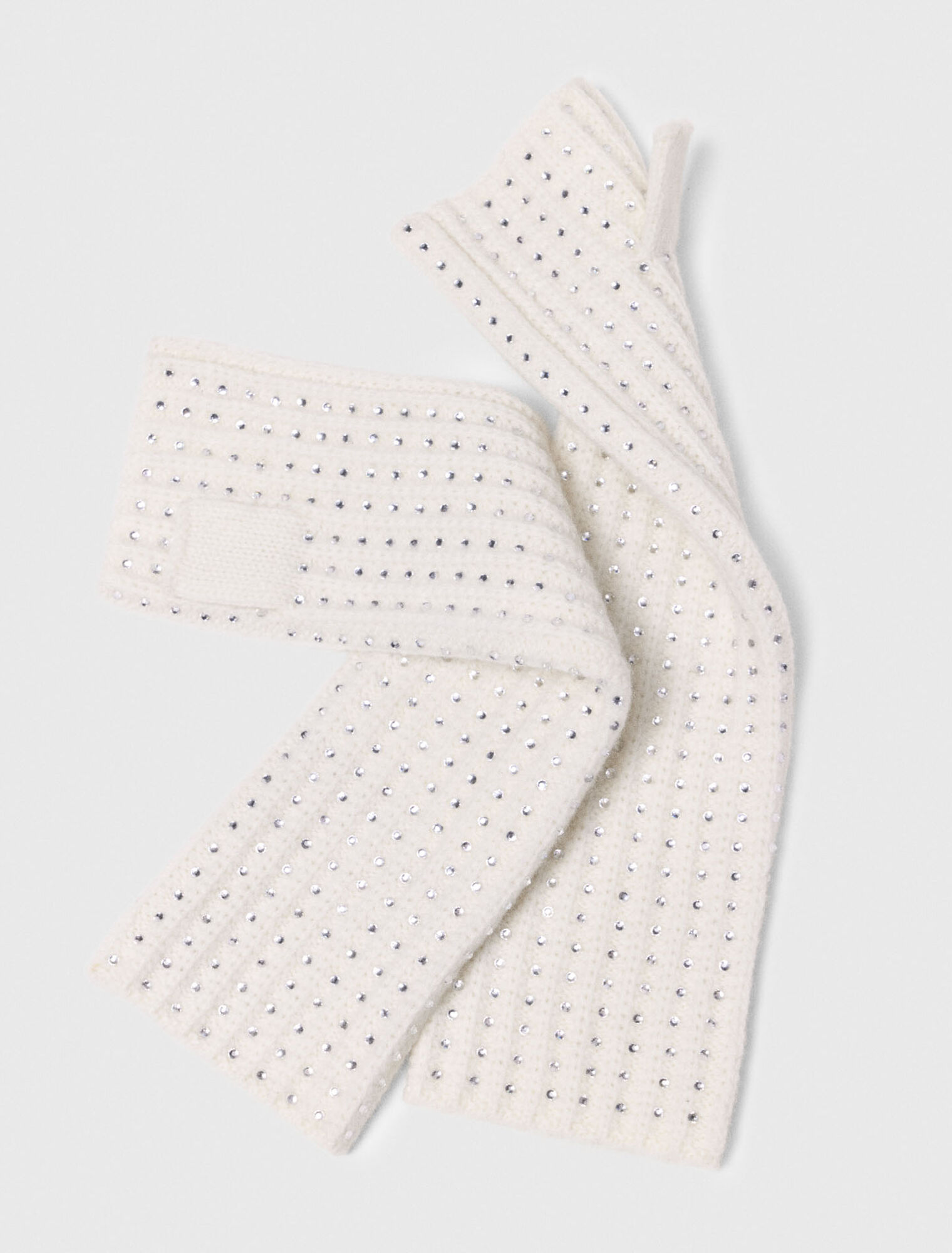 Woll-Halbhandschuhe mit Strass