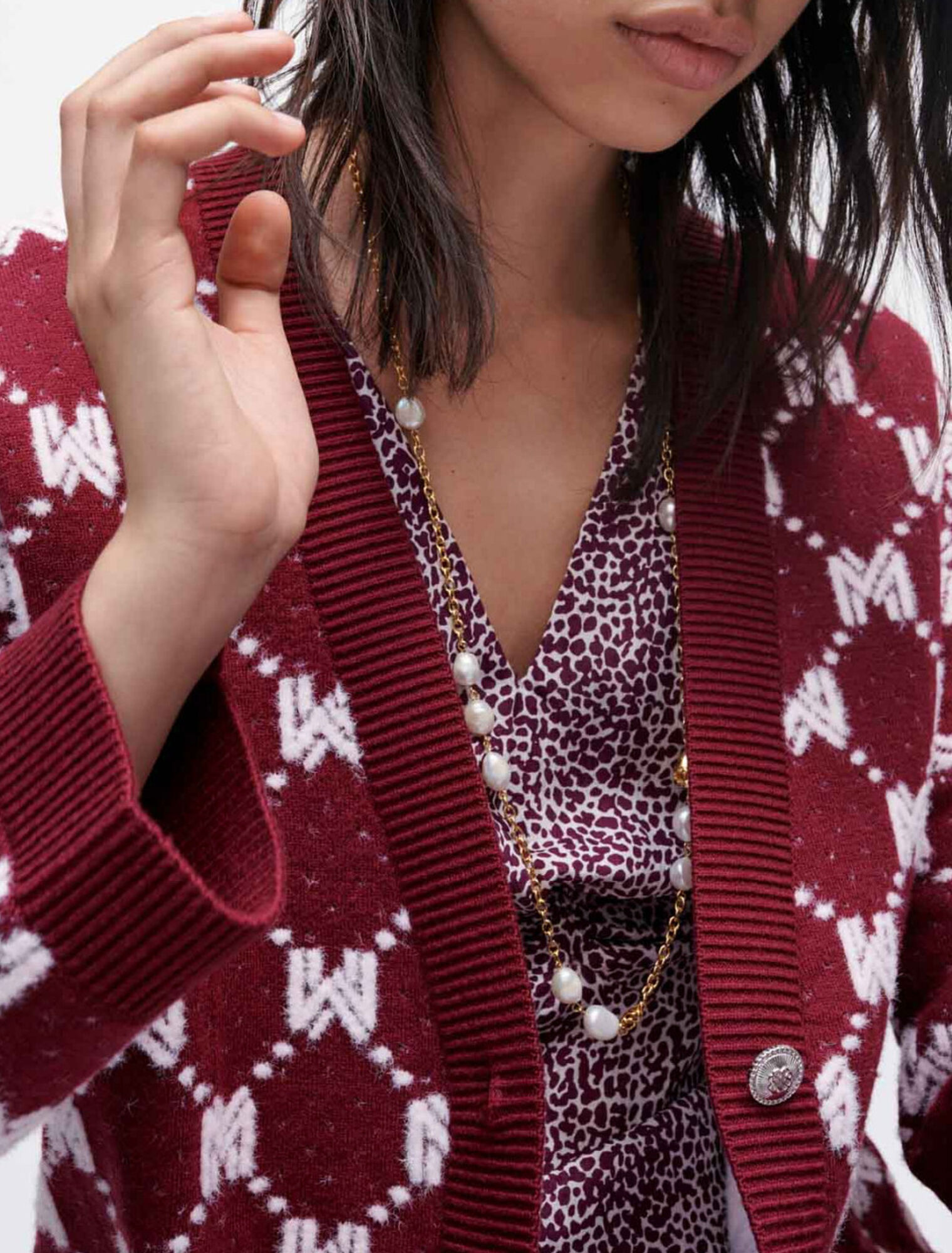Strickjacke aus Jacquard-Strick Maje