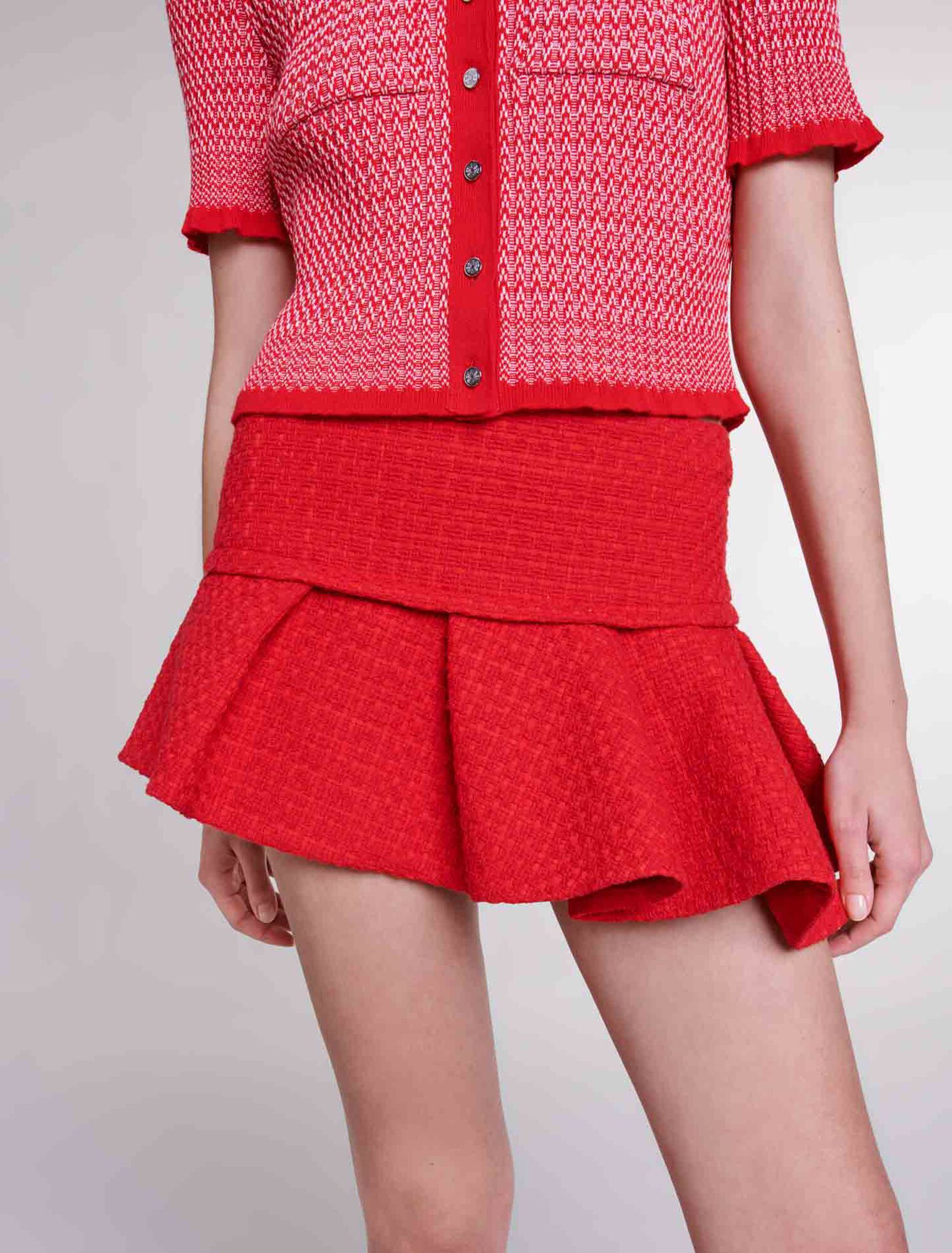 Asymmetrischer Minirock aus Tweed