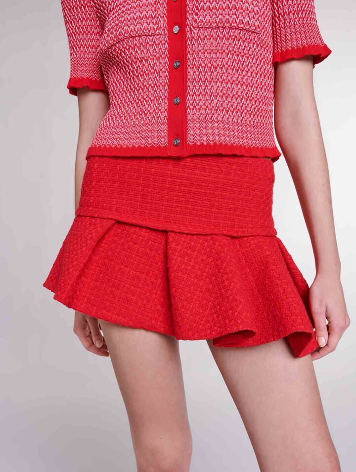Asymmetrischer Minirock aus Tweed