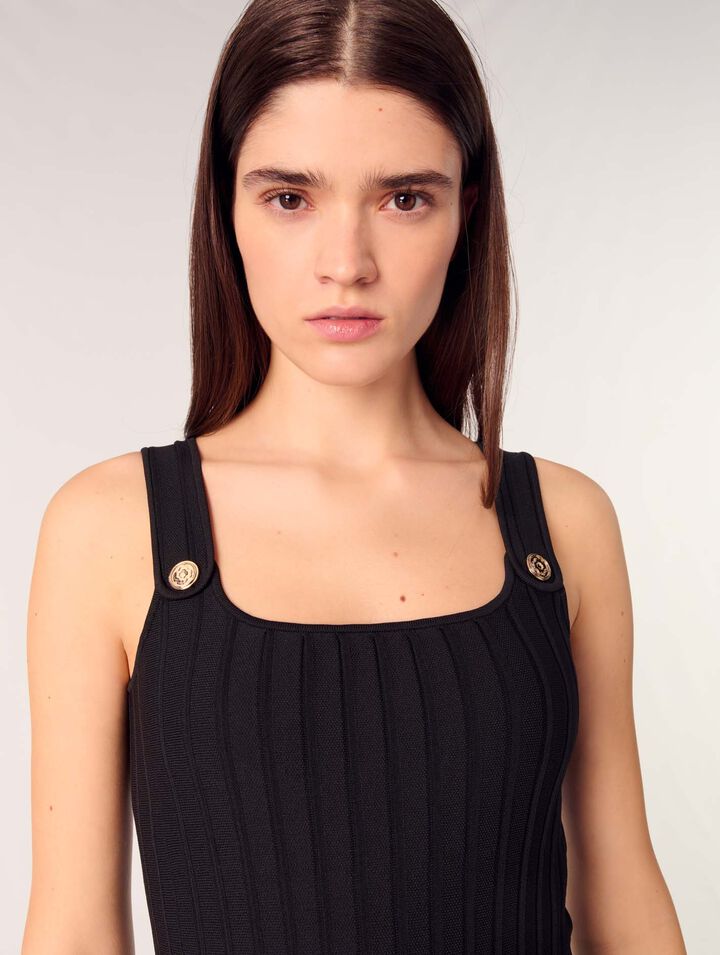 Midi-Kleid aus plissiertem Strick