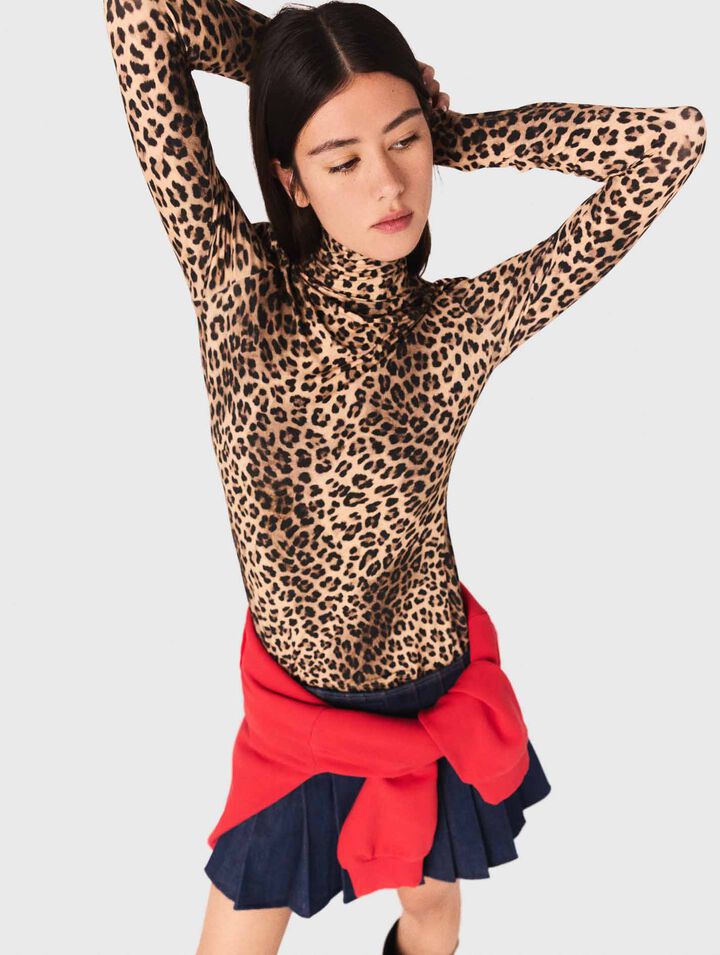 T-Shirt mit Leopardenprint