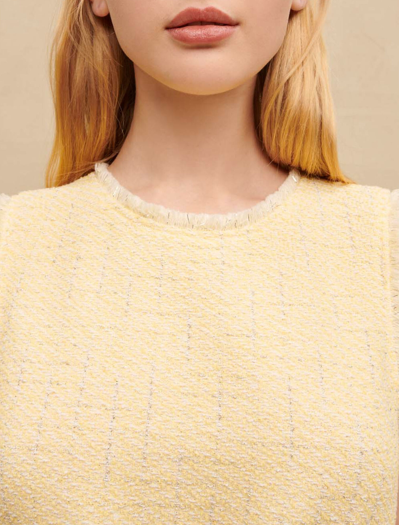 Ärmelloses Top aus Lurex-Tweed