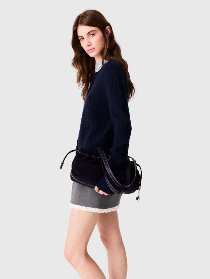 Cardigan mit Popeline-Kragen