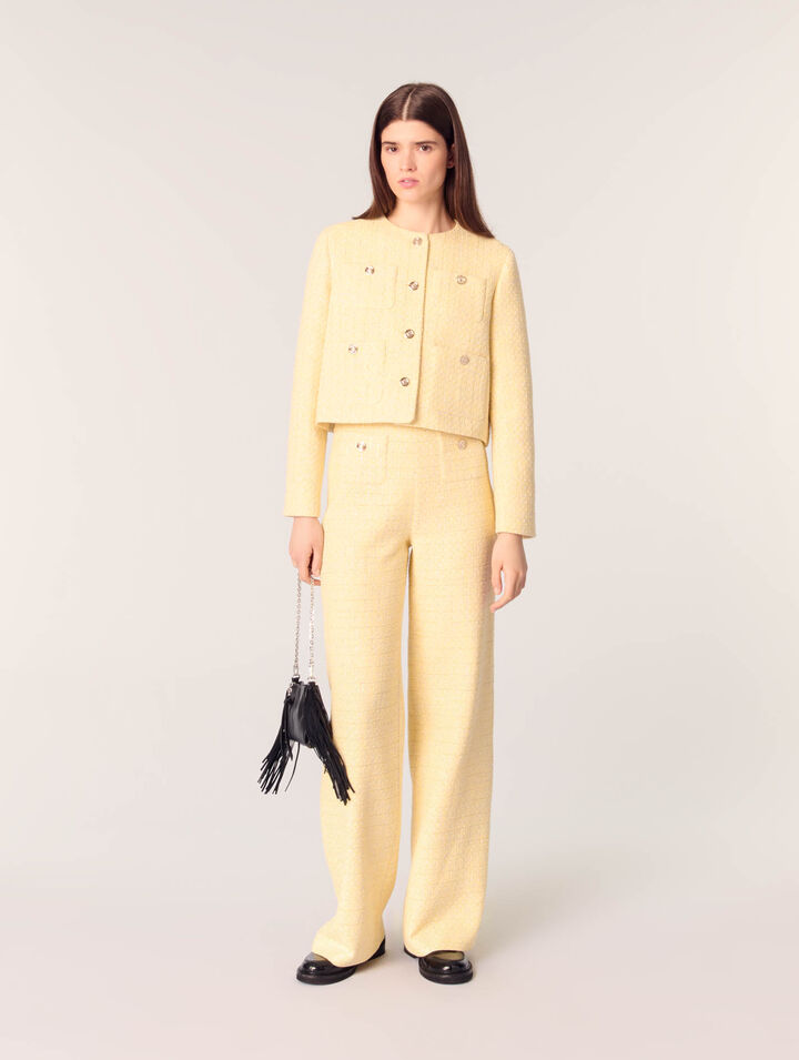 Gerade Tweed-Hose mit Lurex