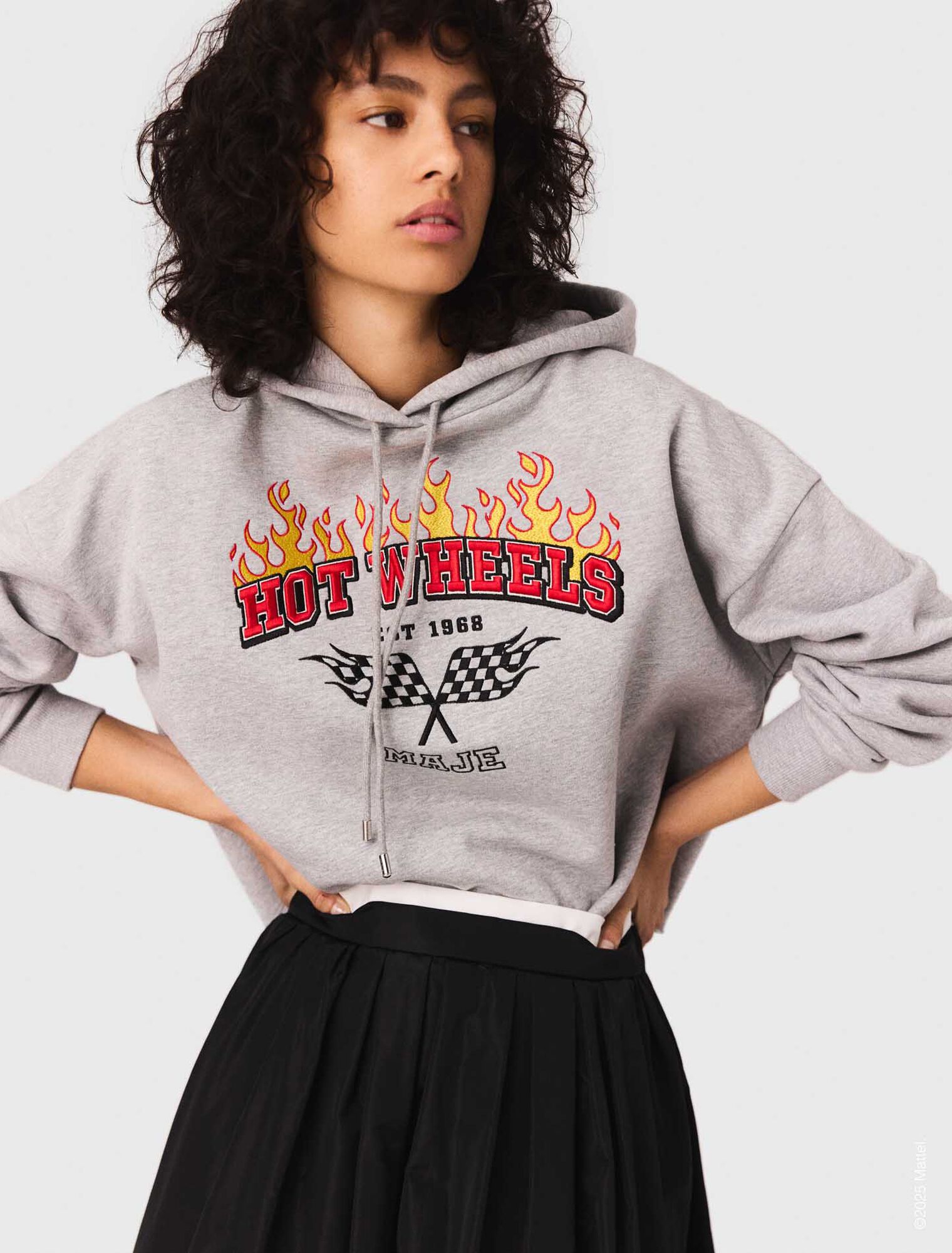 Crop-Sweatshirt mit gesticktem Logo