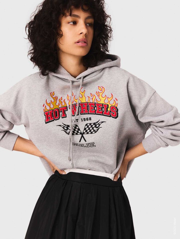 Crop-Sweatshirt mit gesticktem Logo