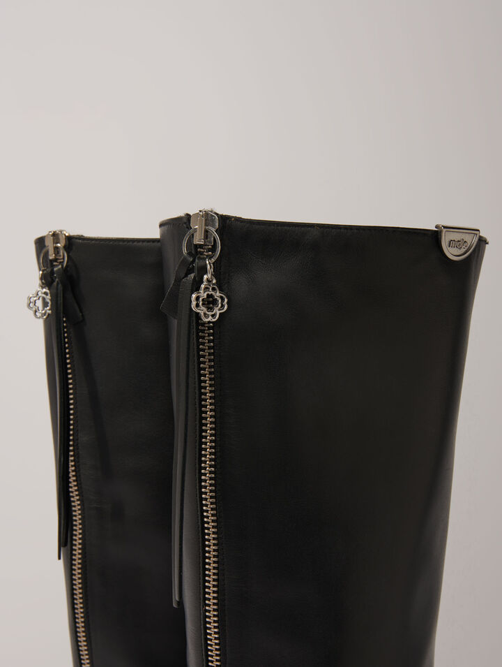 Spitze Lederstiefeletten
