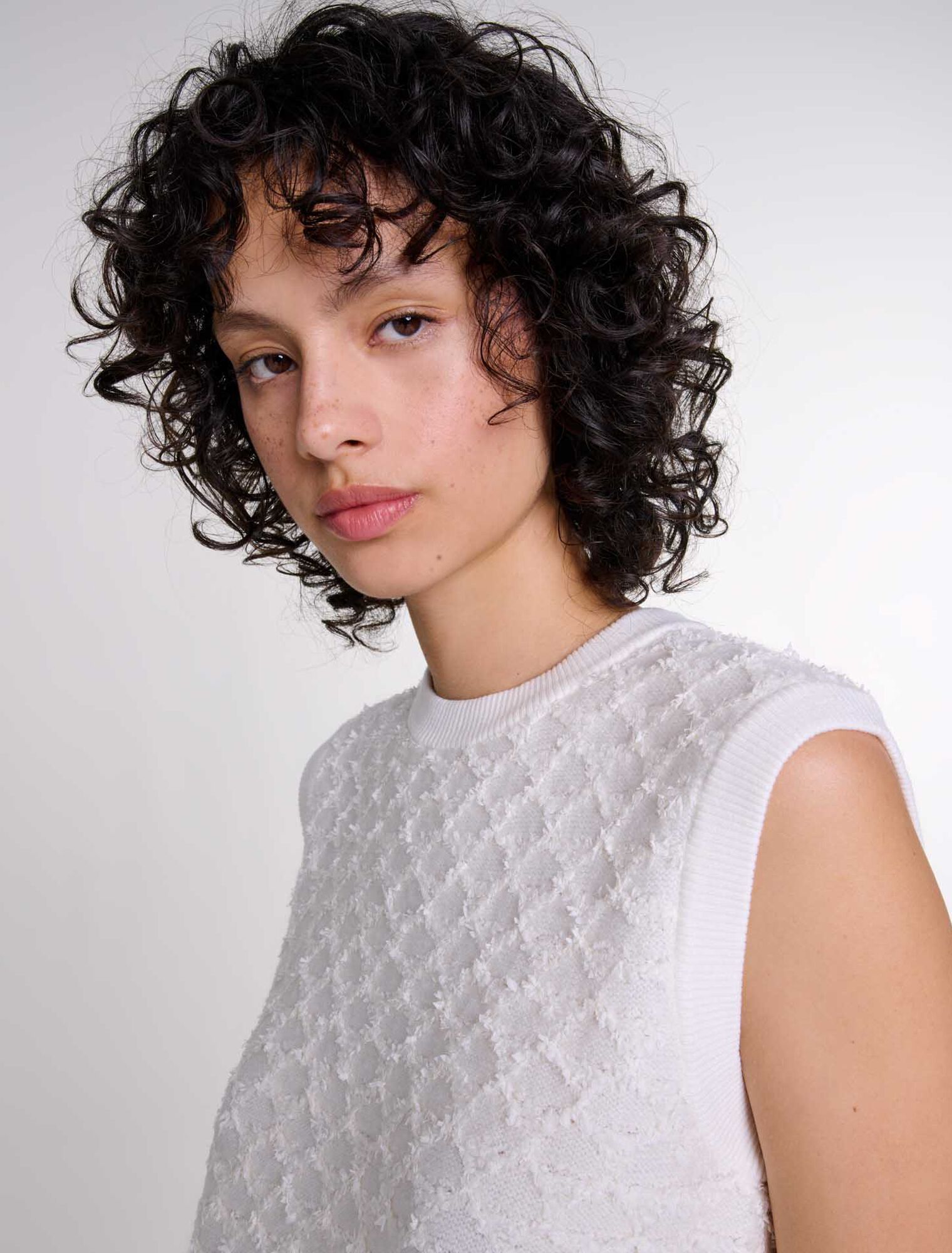 Ärmelloser Strickpullover