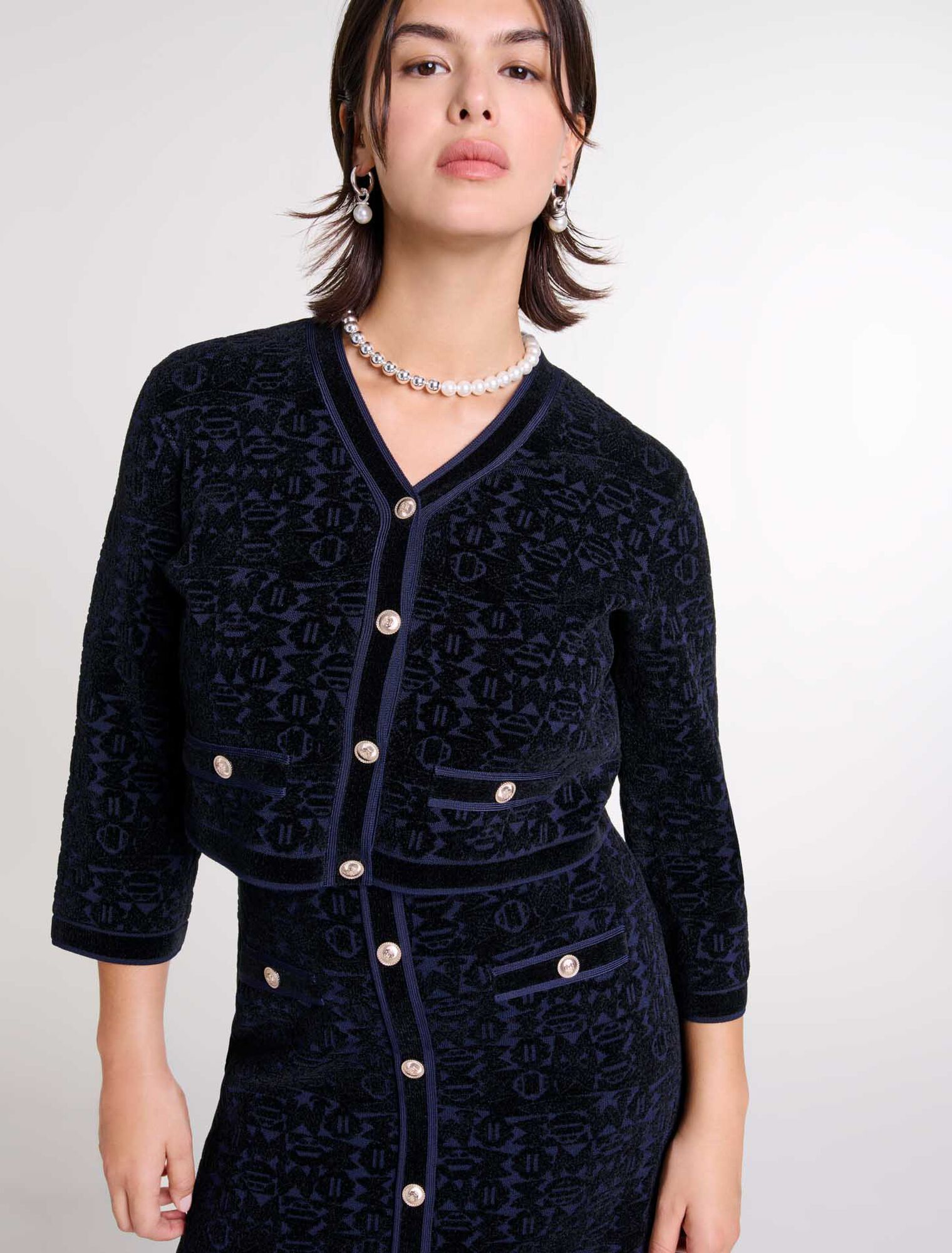 2-in-1-Kleid aus samtigem Strick