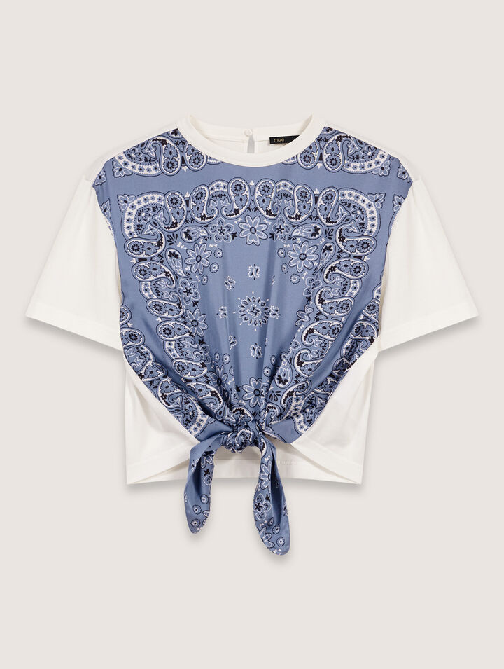 Geknotetes T-Shirt mit Print