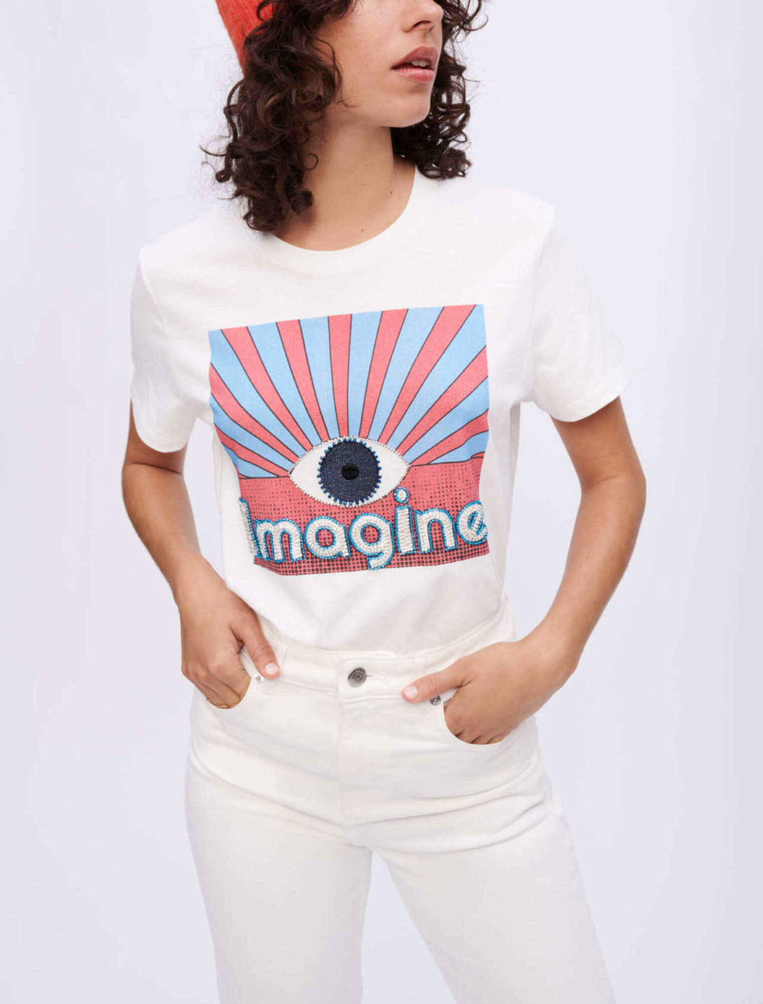 T-Shirt mit Strass-Siebdruck