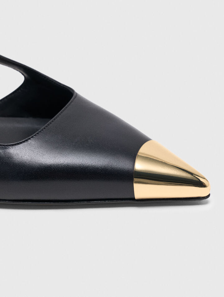Slingback-Pumps aus Glattleder