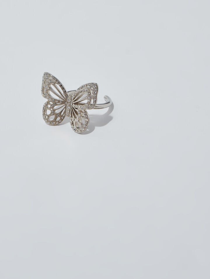 Schmetterlingsring mit Strass