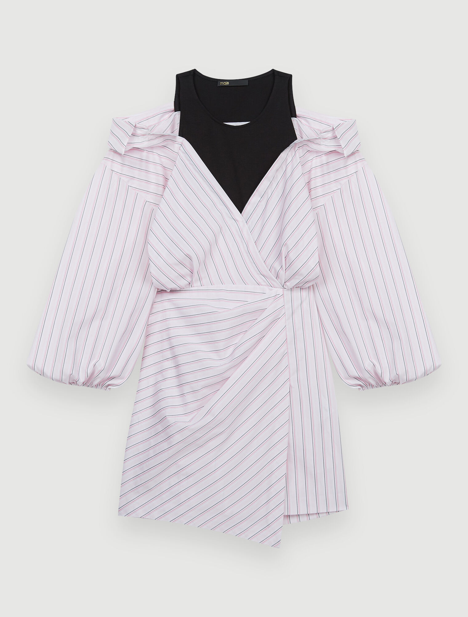 Trompe l'oeil-Kleid mit Streifen