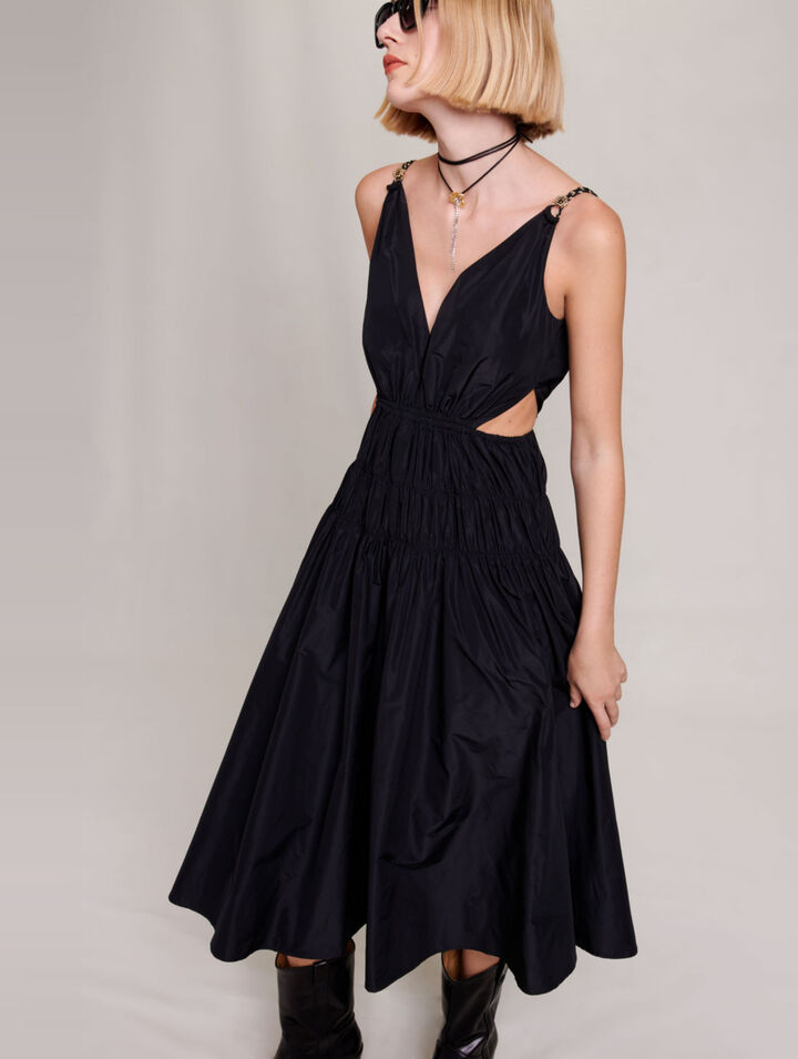 Taftkleid mit Cut-Out an der Taille