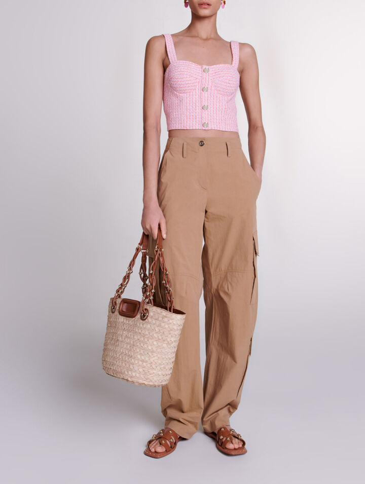 Crop Top aus Tweed