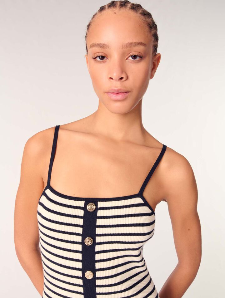 Langes Kleid aus Rippstrick