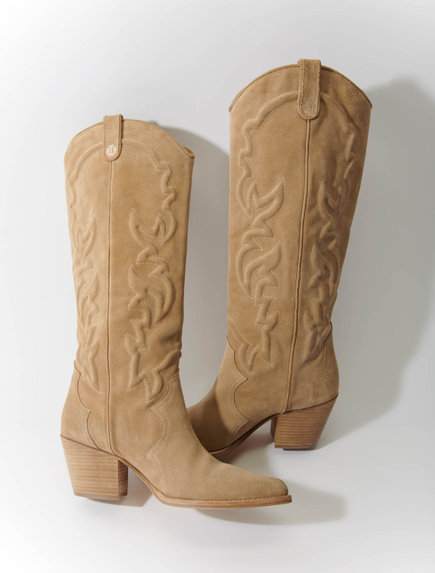 Cowboy-Stiefel, besticktes Leder