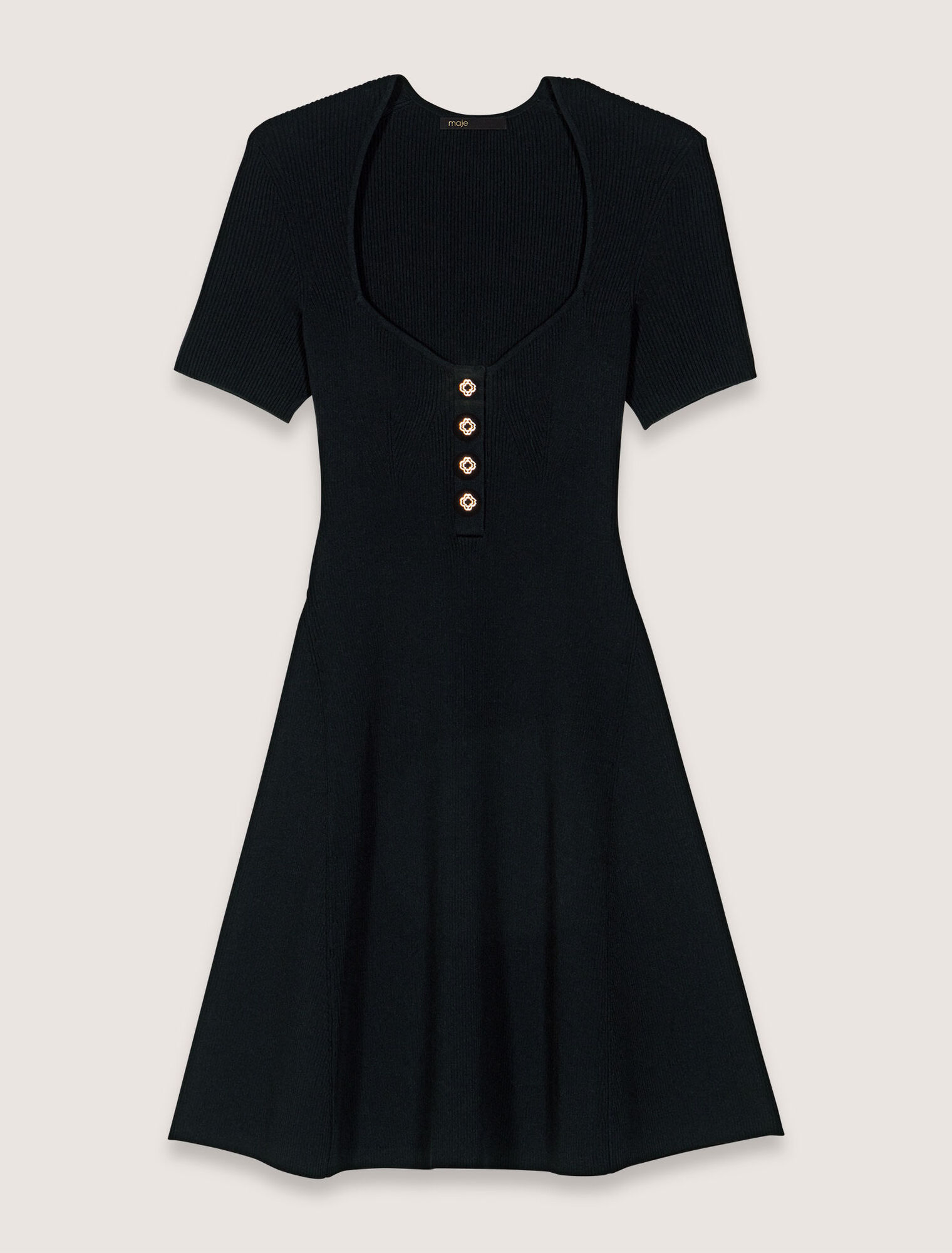 Kurzes Kleid aus Rippstrick