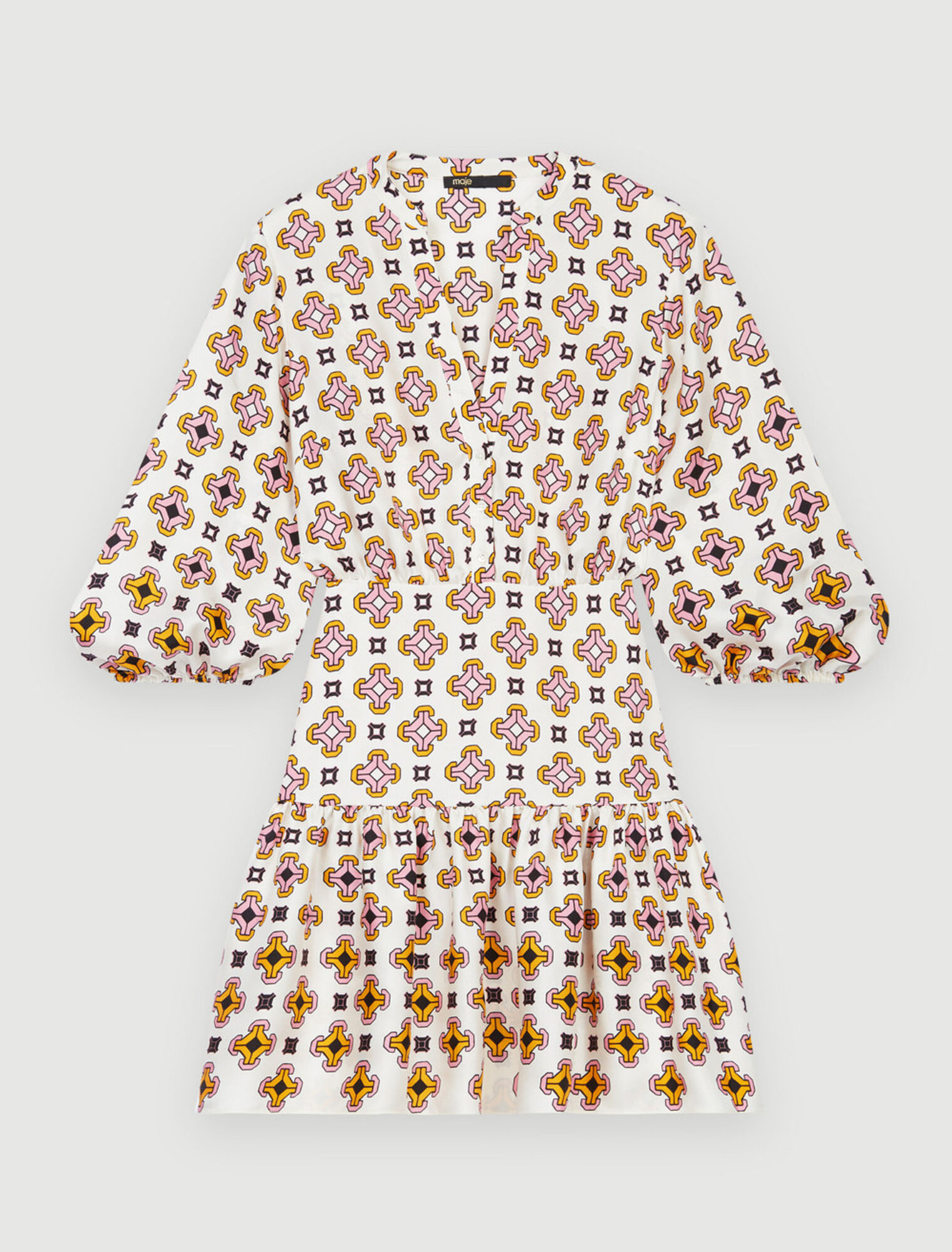 Kleid aus bedruckter Seide