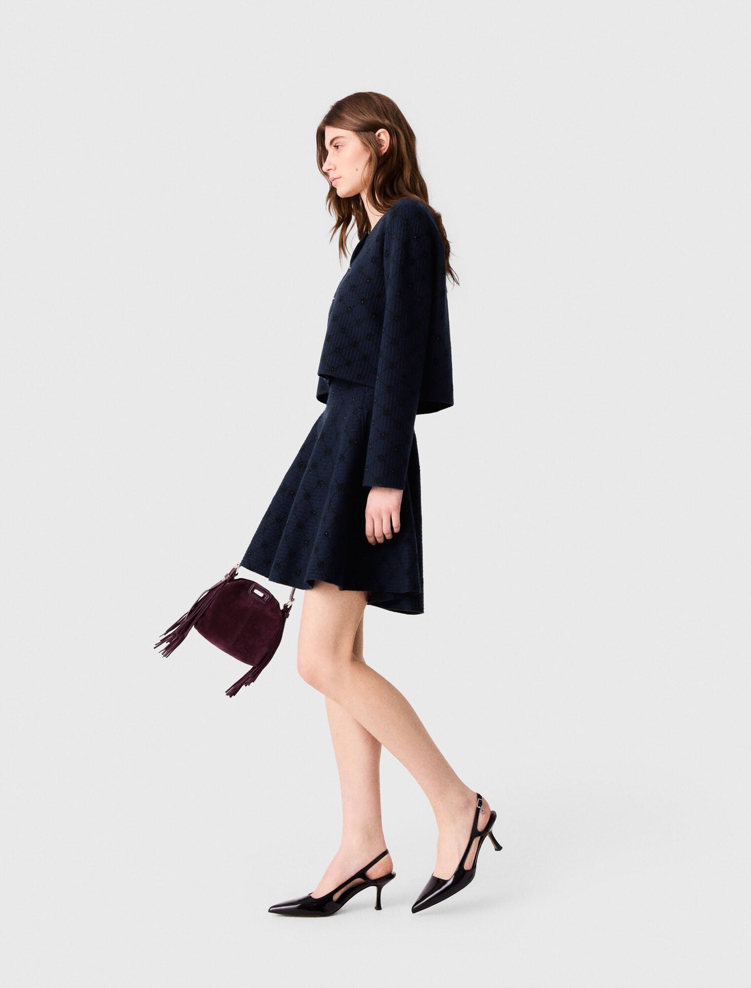 Jacquard-Cardigan mit Pailletten