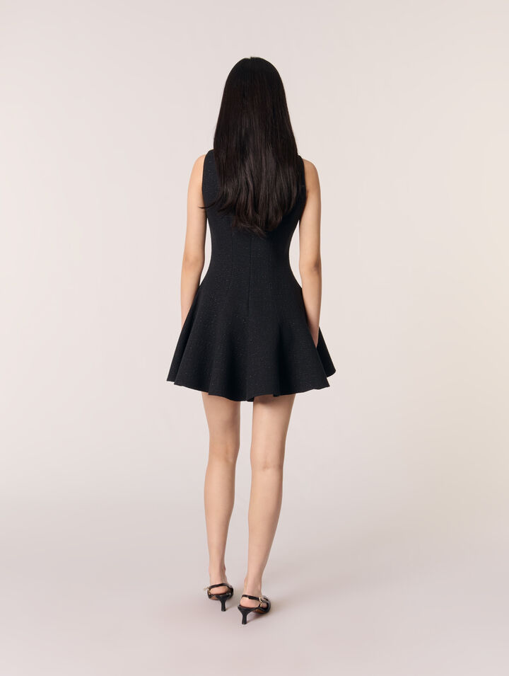 Kurzes ausgestelltes Tweedkleid