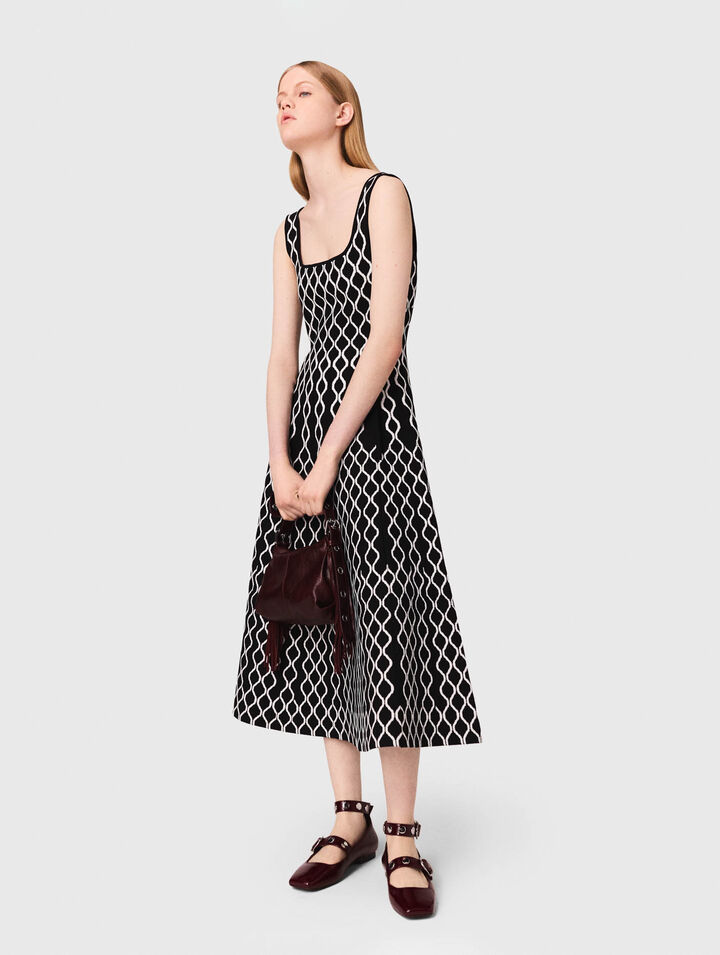 Midikleid aus Jacquard-Strick