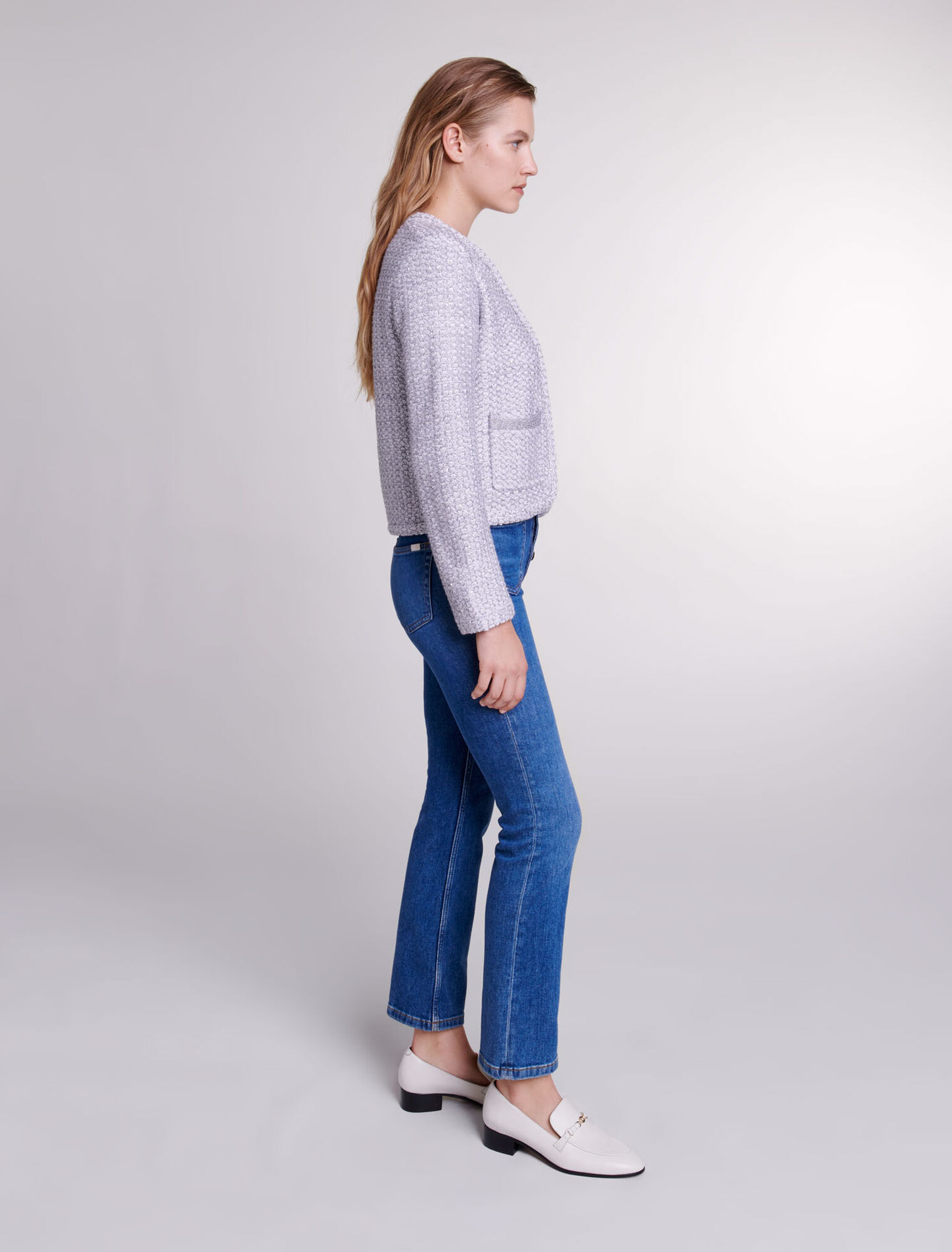Strick-Cardigan in Tweed-Optik