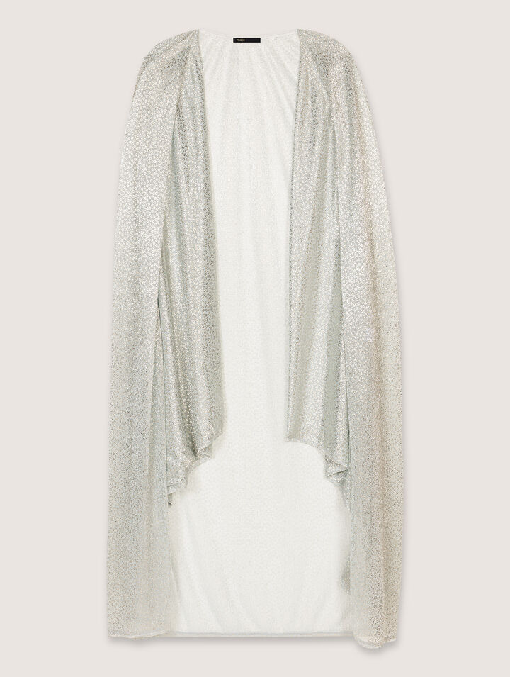 Langes Cape-Kleid aus Lurex