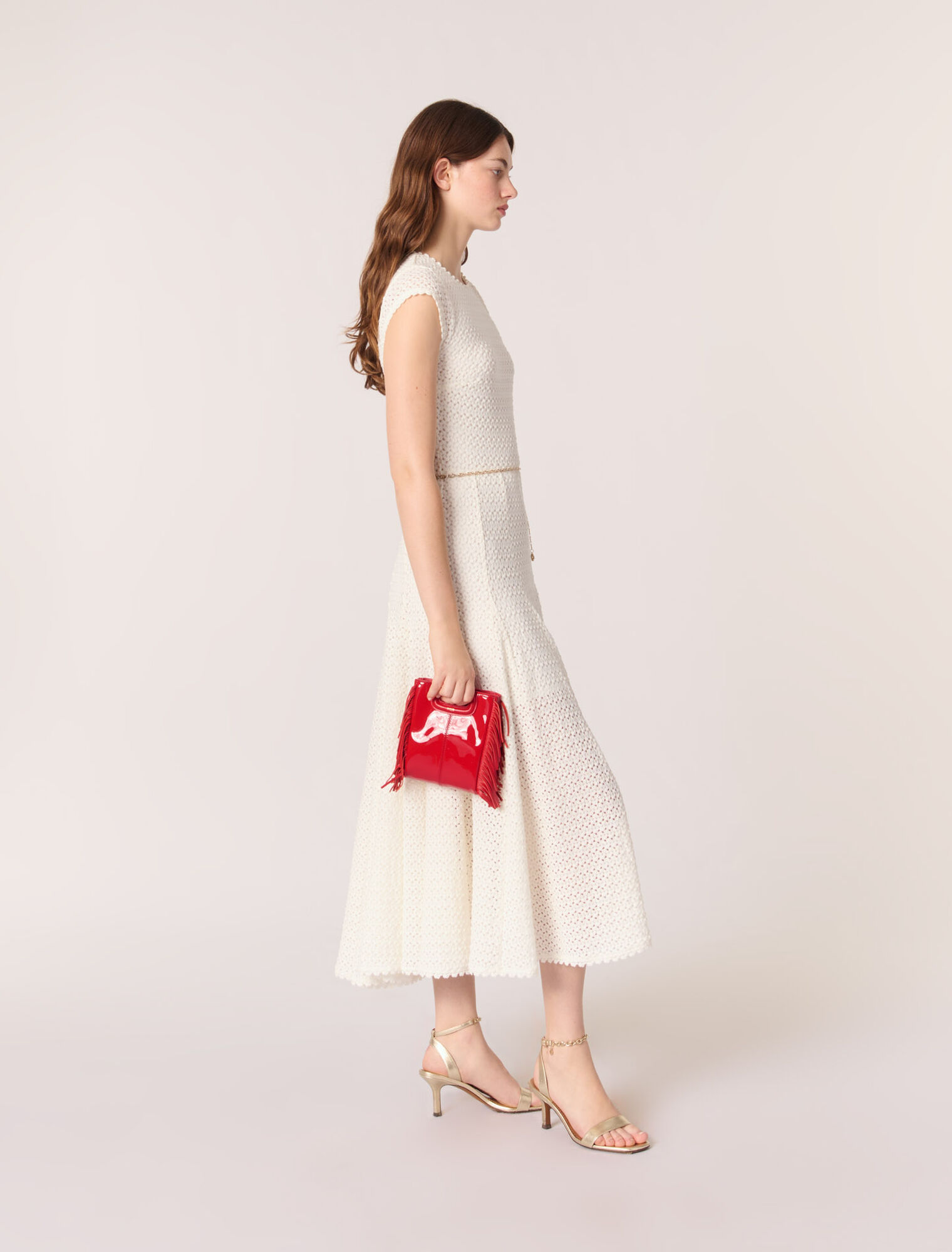 Langes Häkelkleid