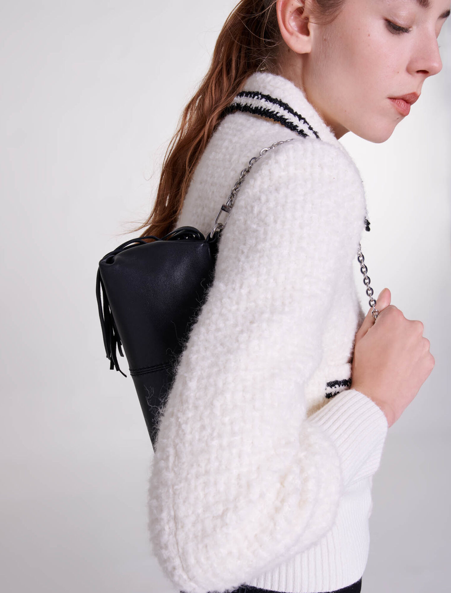 Tweed-Blouson in Kontrastoptik
