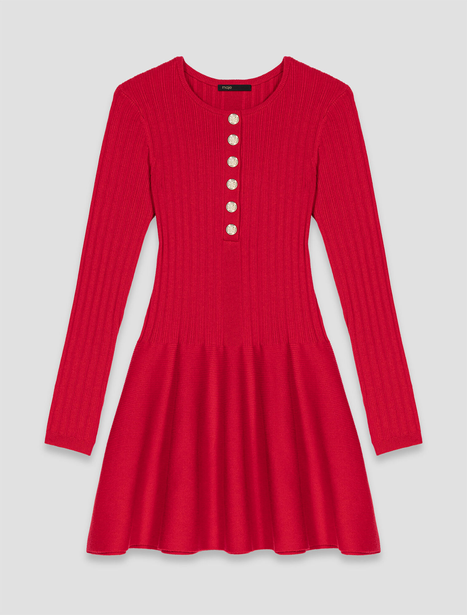 Strickkleid mit ausgestelltem Rock