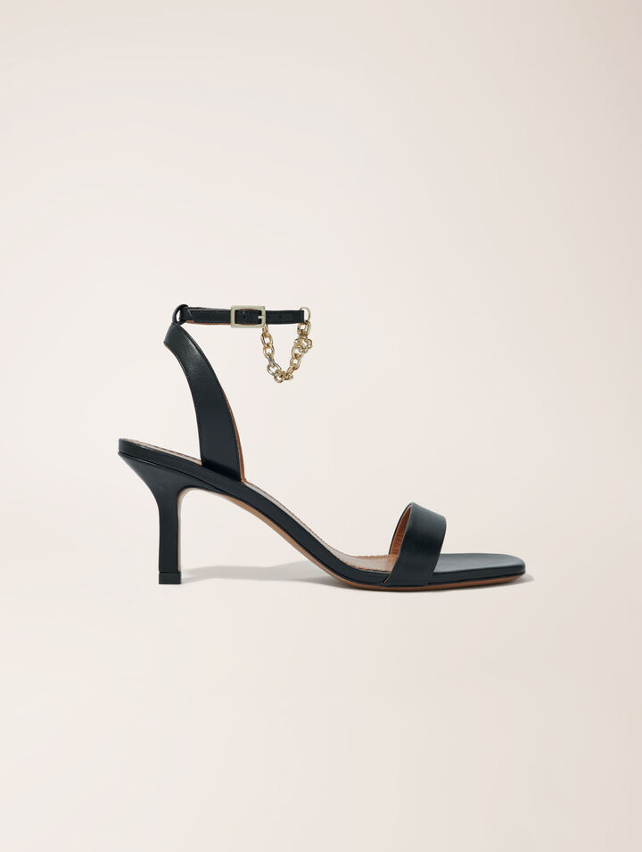 Ledersandalen mit Absatz