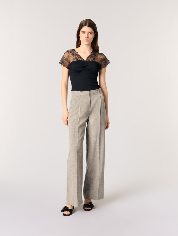 Spitzen Top aus Jersey