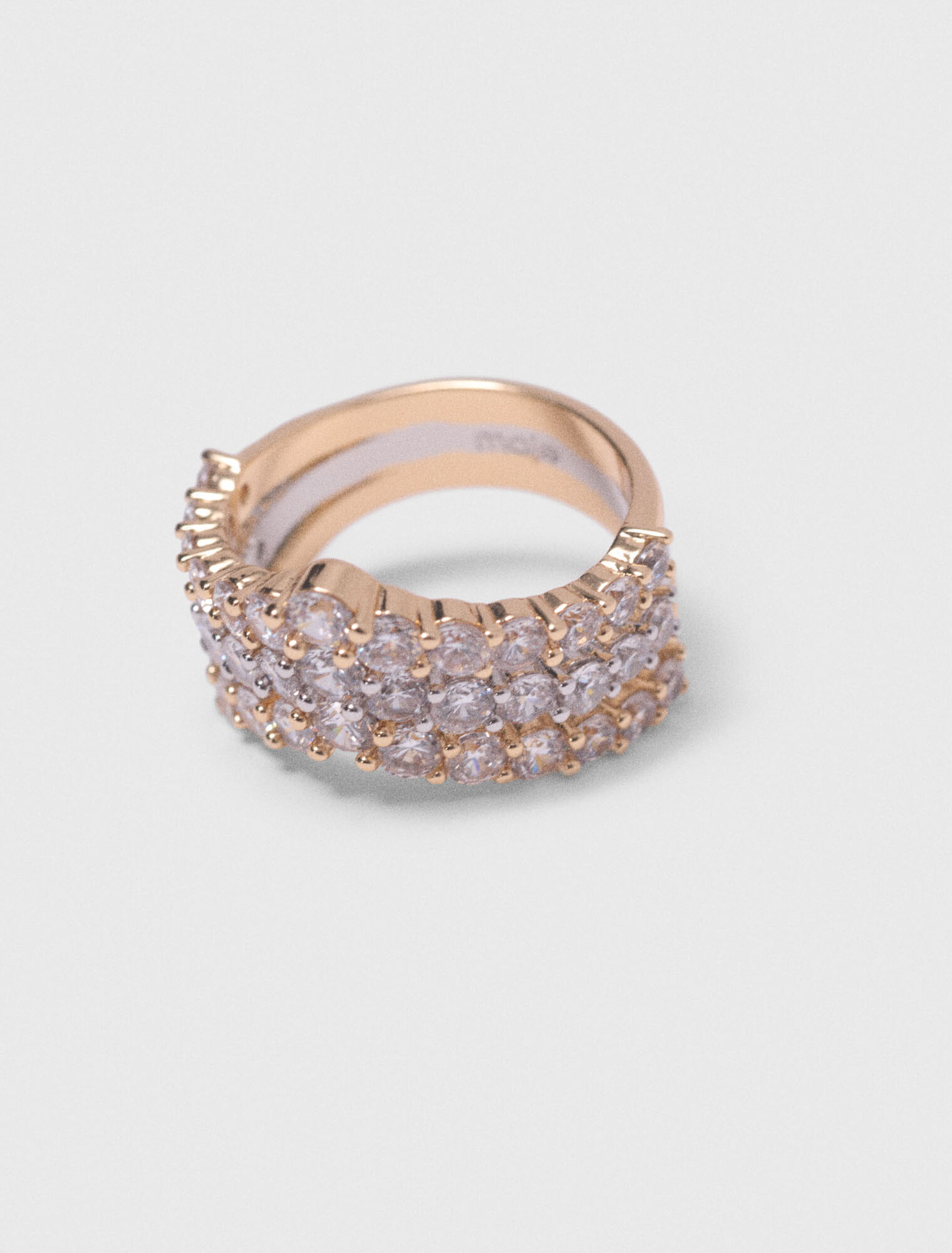 Bicolor-Ring mit Strass