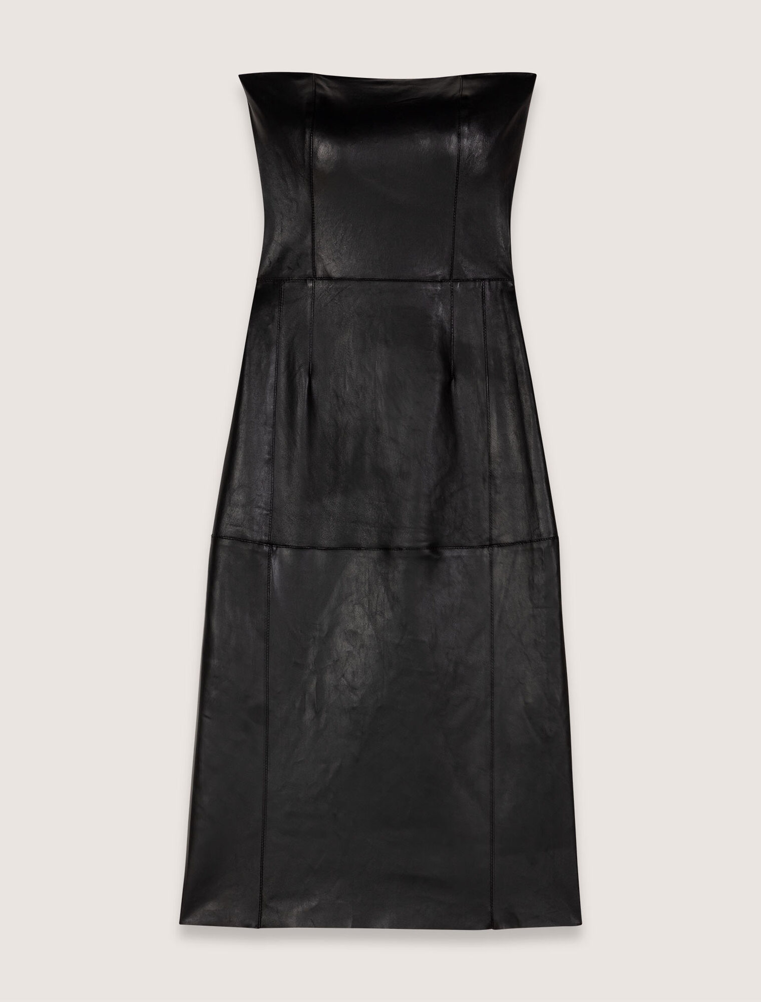 Midi-Bustierkleid aus Stretch-Leder