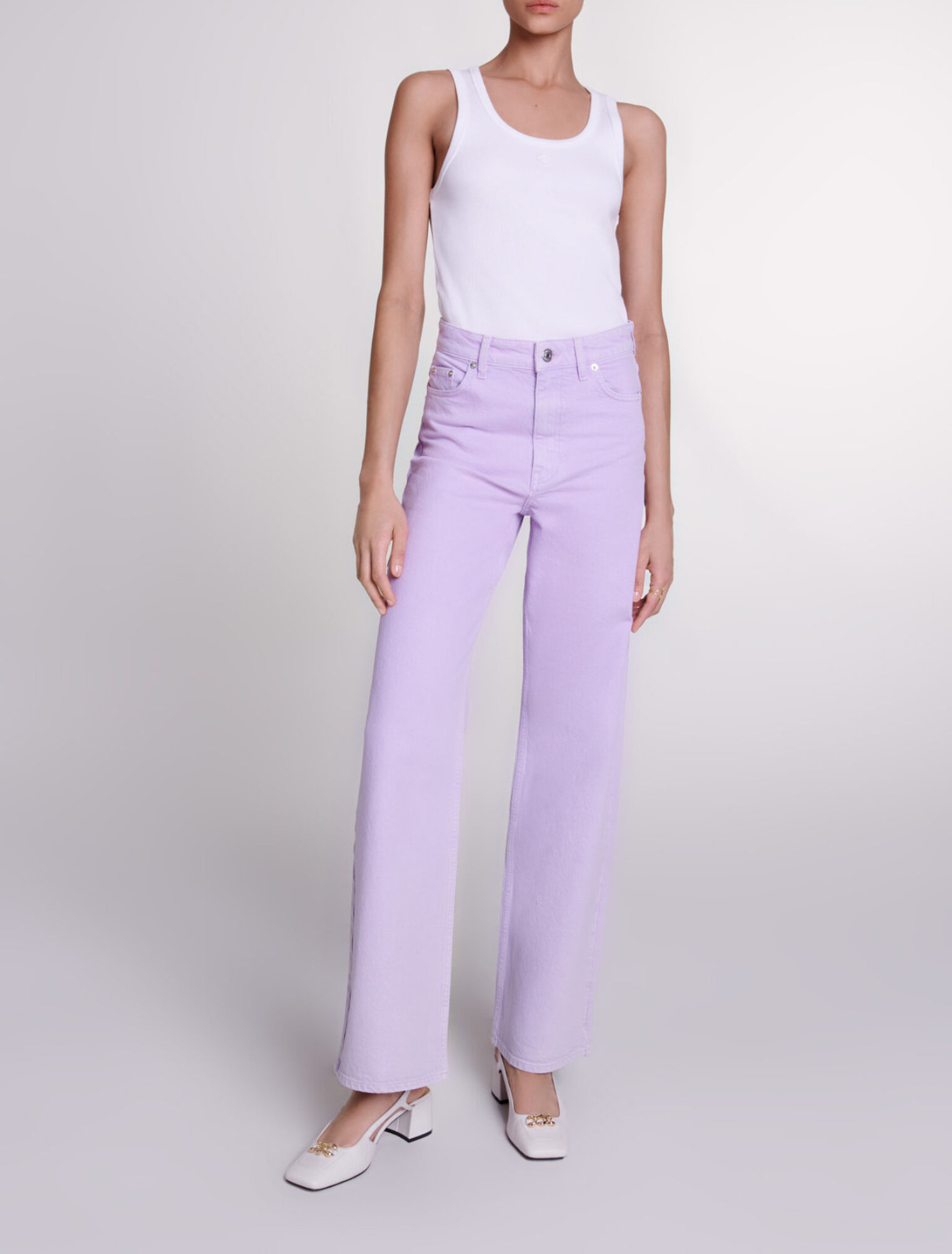 Weite Jeans mit verwaschenem Effekt