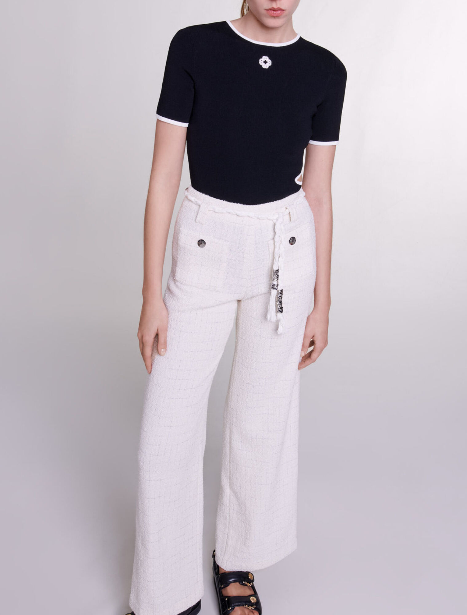 Tweed-Hose mit metallischen Fäden