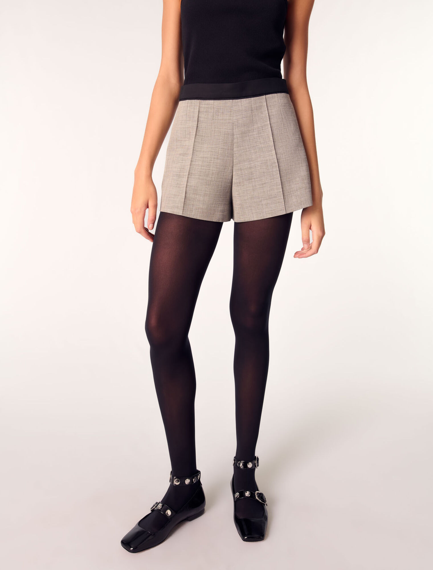 Anzugshorts mit Abnähern