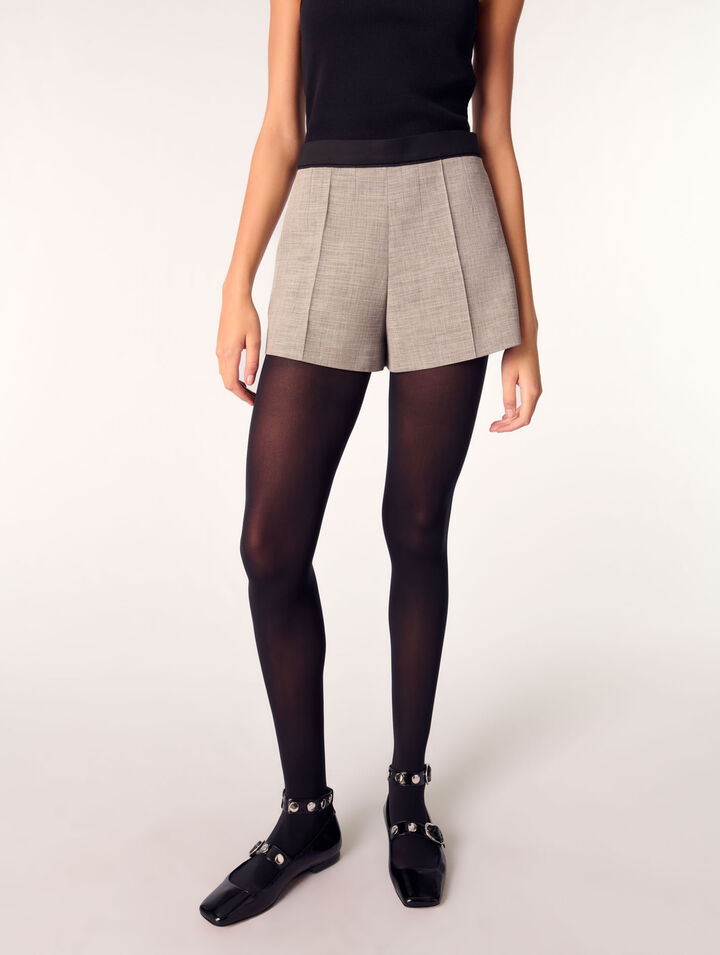 Anzugshorts mit Abnähern