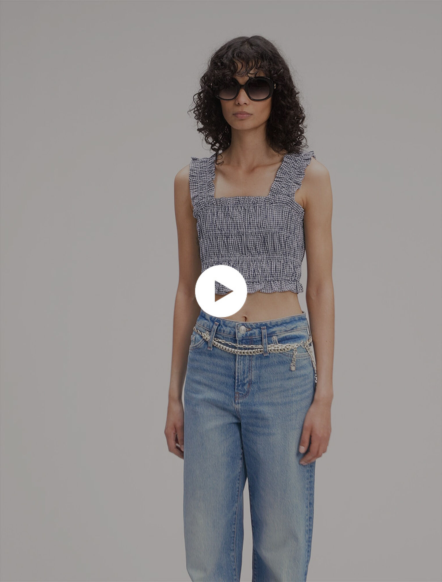 Gesmoktes Top mit Vichy-Muster