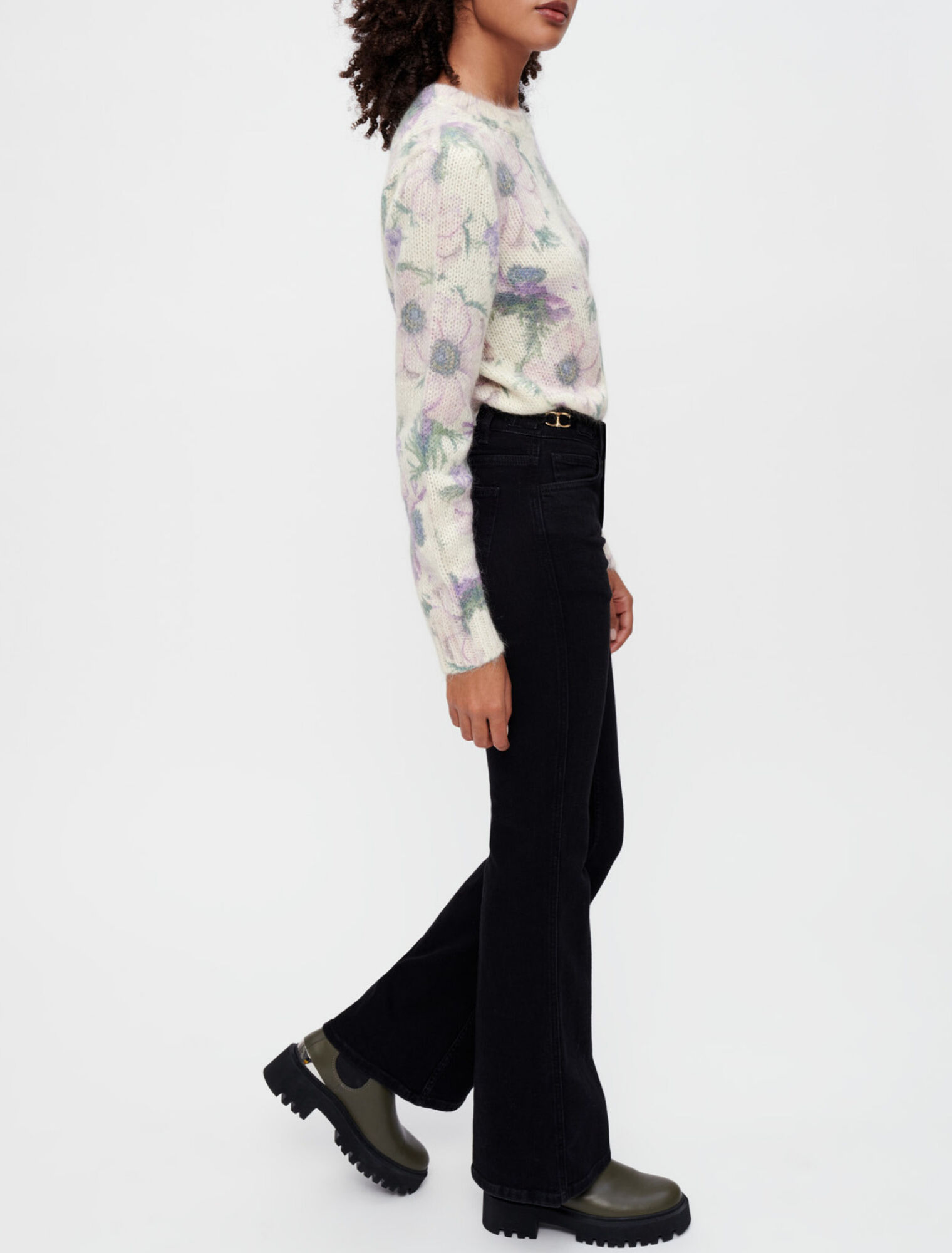 Flare-Jeans mit Korsage