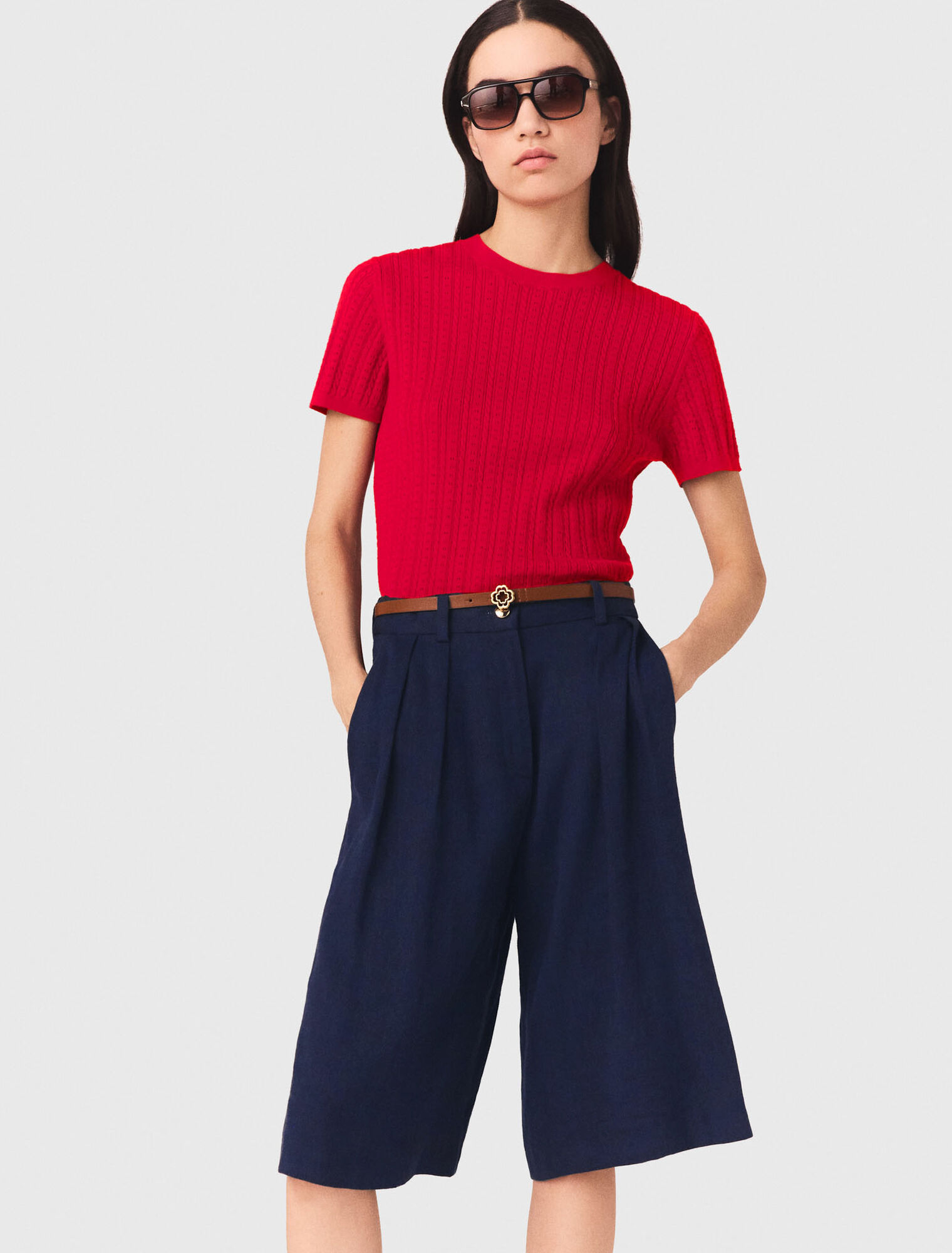 Bermudashorts aus Leinenmischung