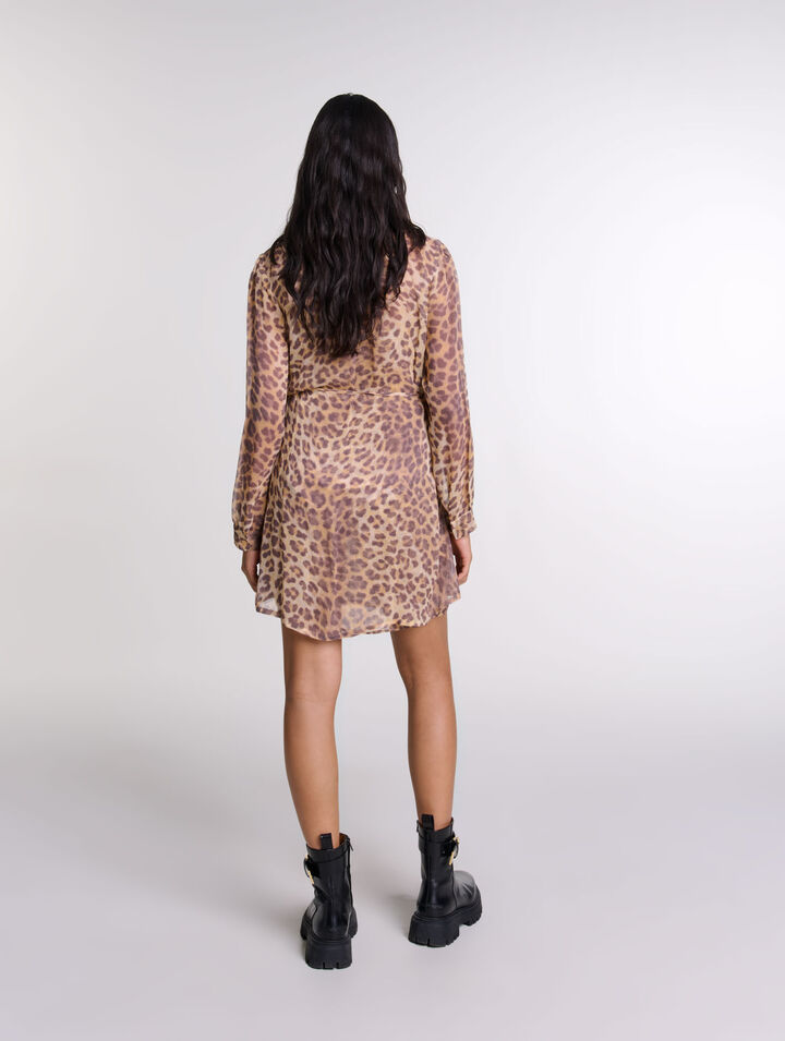 Kurzes Kleid mit Leopardenmuster