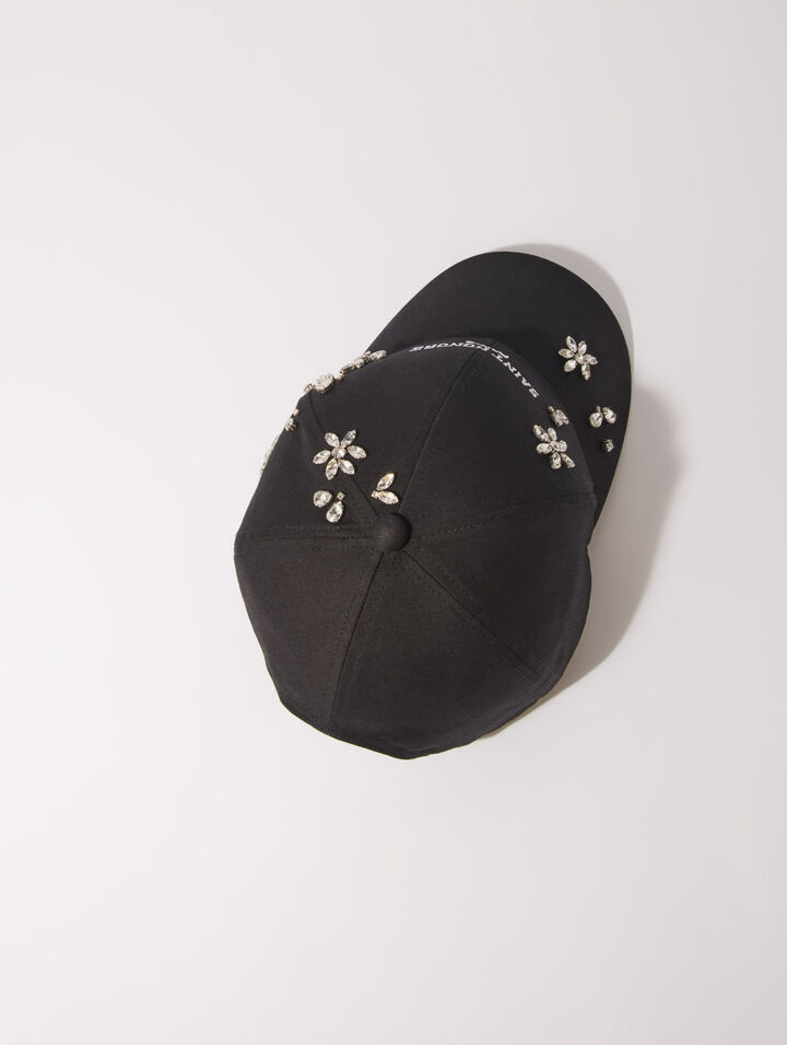 Cap aus Baumwolle mit Strass