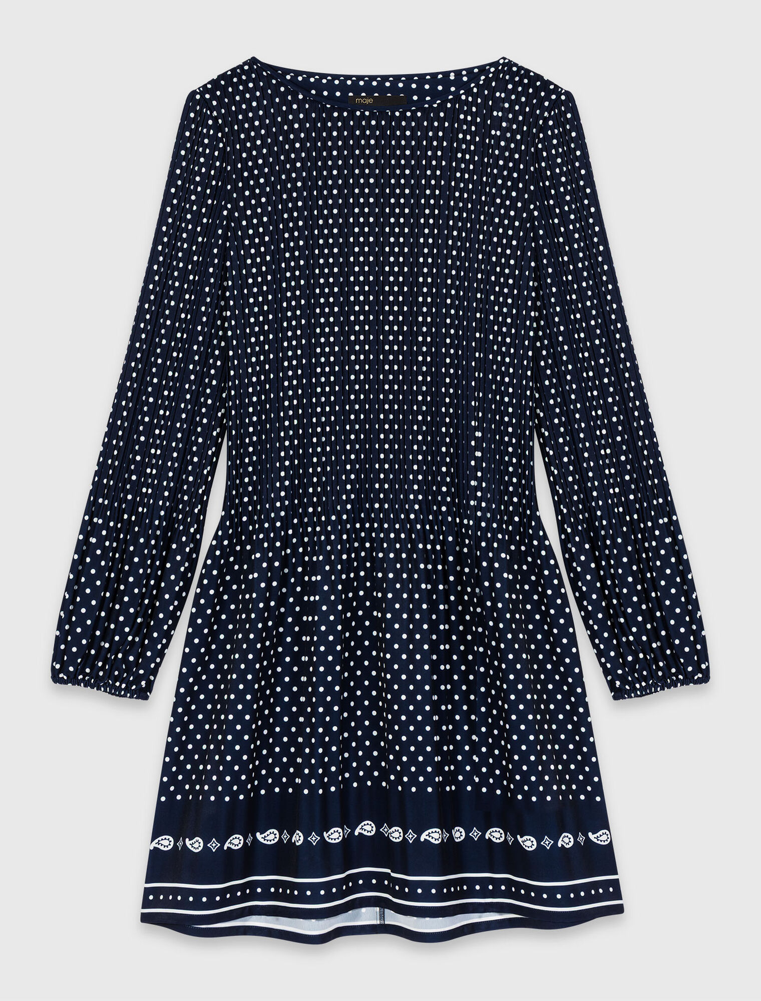 Plissiertes Kleid mit Print