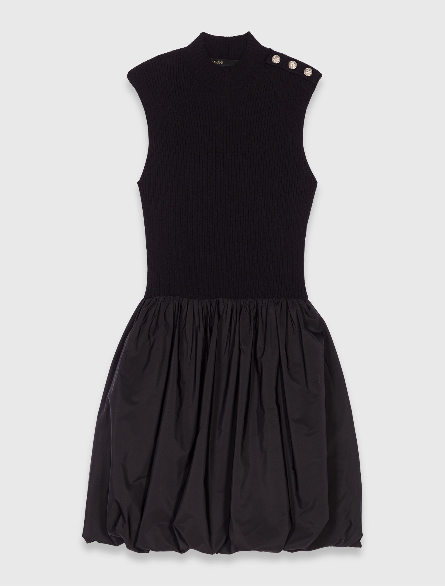 Kurzes Kleid aus Strick und Taffeta