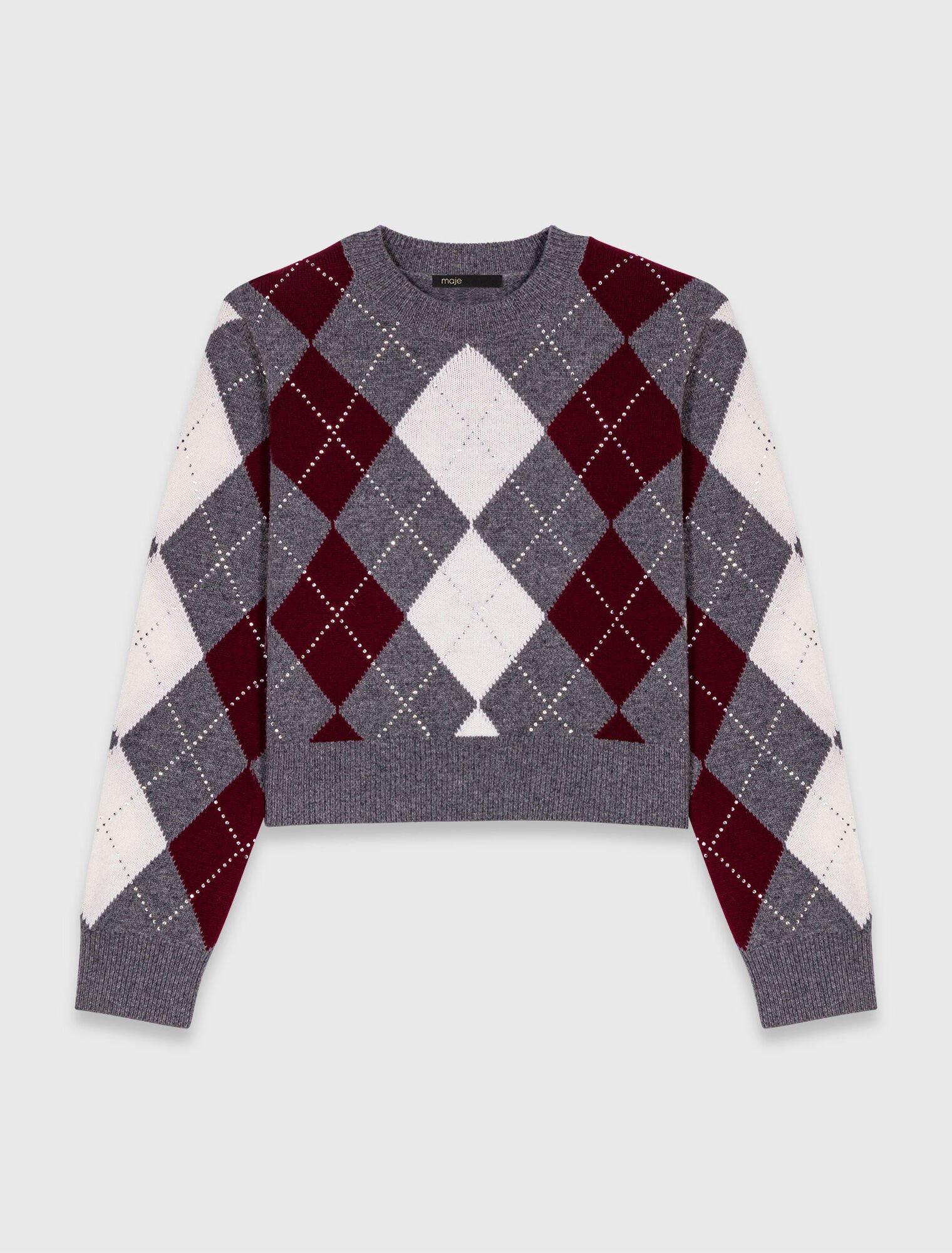 Kurzer Pullover mit Argyle-Muster